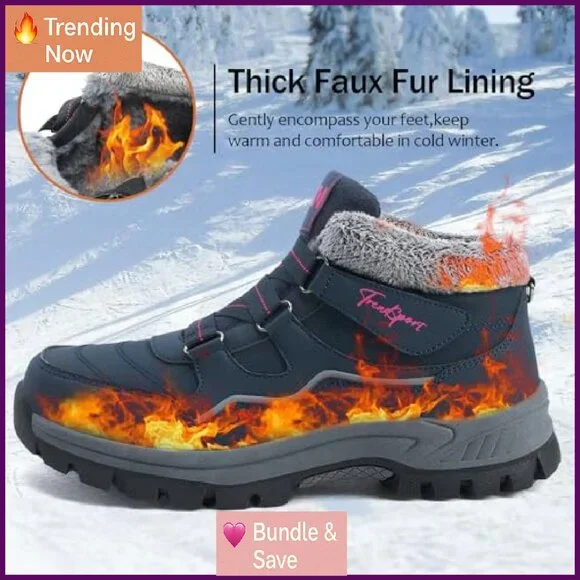 Women's Winter Snow Boots Fur Lined Ankle Booties Non-Slip Outdoor Trekking
